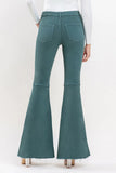 High Rise Super Flare Jeans Clean Raw Hem