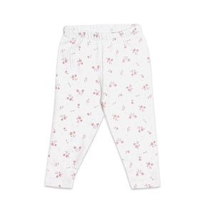 Delicate Floral Jersey Baby Girl Leggings (Organic Cotton)