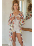Floral pattern Crochet Thin Sweater Cardigan - Wild Skyes