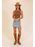 Sculpted Stretch Denim Tank Corset