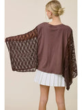 Free Bird Vintage Graphic Lace Wing Oversized Top