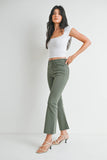 Vintage Olive High Rise Tonal Crop Flare