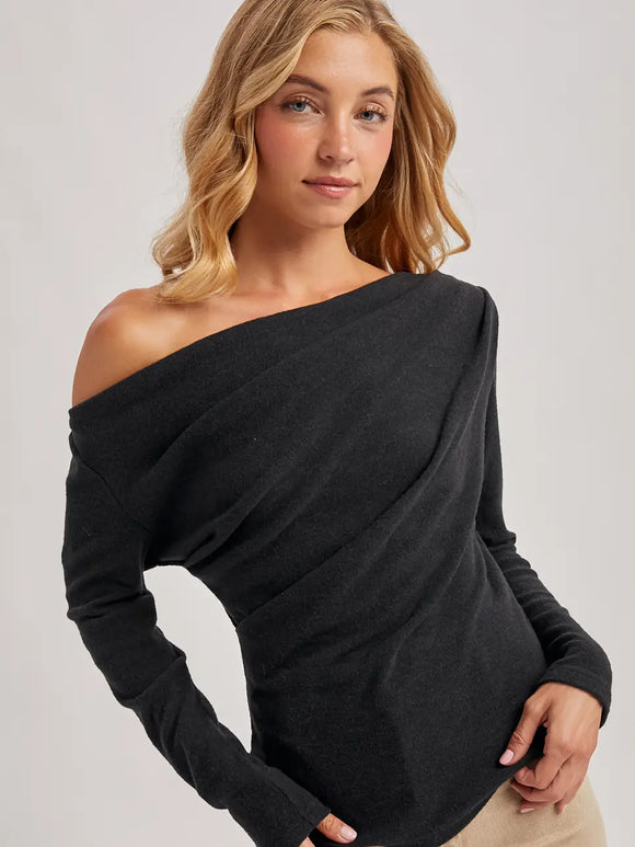 One Off Shoulder Knit Top