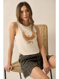 Freedom Flying Eagle Vintage-Wash Graphic Tank Top