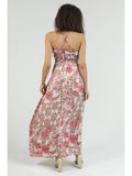 V Neck Printed Maxi Dress