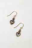 Alchemy Faceted Pyrite With Abalone Shell Hearts Simple Earrings - Wild Skyes