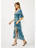 V-Neck Maxi Dress with Front Slit