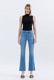 High Rise Raw Hem Bootcut Jeans - Wild Skyes