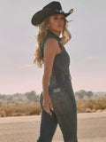 LAINEY WILSON X WRANGLER SLEEVELESS DENIM FLARE CATSUIT - Wild Skyes