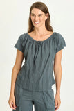 Selda Textured Gauze Cinched Top