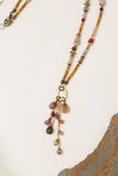 Wildflower 17.5-19.5" Shell, Wood With Chocolate Moonstone And Faceted Crystal Cluster Necklace - Wild Skyes