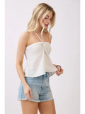 Front Twist Halter Neck Flowy Top - Wild Skyes