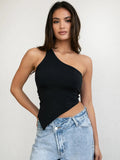 Sola Asymmetrical Off the Shoulder Tank Top - Wild Skyes
