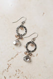 Windsor Cottage Hammered Hoop Dangle Crystal Earrings - Wild Skyes