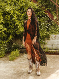 Black Western Embroidered Mesh Lace Duster - Wild Skyes
