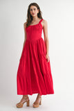 Ruched Bust And Strap Detail Midi Dress - Wild Skyes