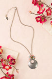 Leilani 16-18" Czech Glass, Olive Jade, Neon Apatite with Antique Silver Pendant Simple Necklace