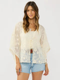 Embroidered Tie-Front Cover-Up - Wild Skyes
