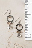 Windsor Cottage Hammered Hoop Dangle Crystal Earrings - Wild Skyes