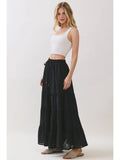 Tiered Coconut Tie Detail Maxi Skirt - Wild Skyes