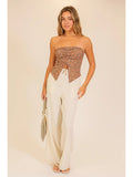 Floral Ruched Strapless Handkerchief Top