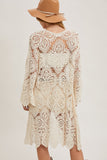Crochet Open Front Bell Sleeved Cardigan - Wild Skyes