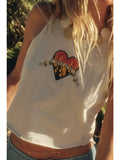 True Love Garment-Washed Lettuce-Edge Graphic Tank Top