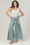 Wide Leg Tiered Flare Pants with Tie Waist - Wild Skyes