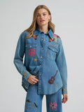 Wrangler® X Lainey Wilson Embroidered Denim Shirt - Wild Skyes