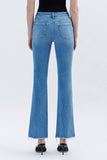 High Rise Raw Hem Bootcut Jeans - Wild Skyes