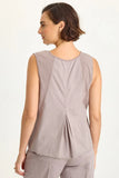Mazie Linen/Jersey V-Neck Tank - Wild Skyes