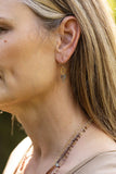 Sapphire Faceted Labradorite Rondelle Dangles Cluster Earrings - Wild Skyes