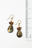 Sapphire Faceted Sapphire With Labradorite Teardrop Briolette Cluster Earrings - Wild Skyes