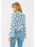 Batwing Tie-Front Piping Top - Wild Skyes