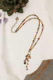 Wildflower 17.5-19.5" Shell, Wood With Chocolate Moonstone And Faceted Crystal Cluster Necklace - Wild Skyes