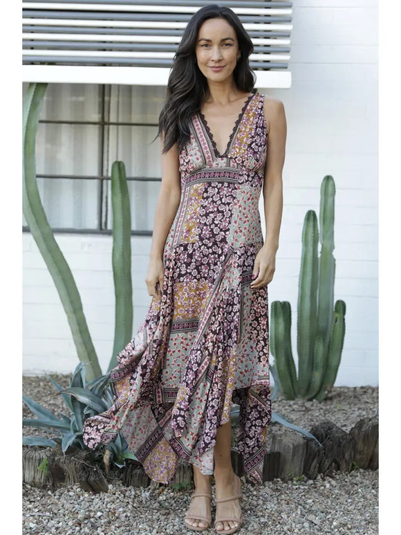hanky hem maxi dress Womens Lipsy Swirl Printed Maxi Strappy Hanky Hem Beach Cover-Up Dress XS (US 2)