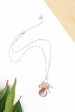 Embrace 16.5-18.5" Freshwater Pearl, Peach Moonstone, Pink O - Wild Skyes