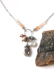 Moonlight 17-19" Pearl, Moonstone Cluster Necklace - Wild Skyes