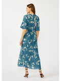 V-Neck Maxi Dress with Front Slit
