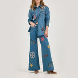 Wrangler® X Lainey Wilson Embroidered Denim Shirt - Wild Skyes