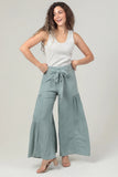 Wide Leg Tiered Flare Pants with Tie Waist - Wild Skyes