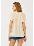 Blanket Stitch Embroidered Gauze Top - Wild Skyes