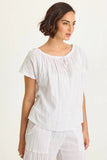 Selda Textured Gauze Cinched Top