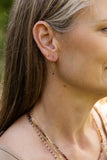 Sapphire Faceted Sapphire With Hammered Gold Filled Circle Simple Earrings - Wild Skyes