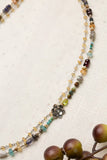 Thrive 17-19" Iolite, Blue Apatite, Peridot, Labradorite, Sunstone, Moonstone, Chyrsocolla With Sterling Silver Flower Multistrand Necklace - Wild Skyes