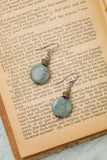 Wisdom Within Czech Glass, Cats Eye With Coin Shaped Amazonite Simple Earrings - Wild Skyes