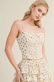 Floral Print Mixed Corset Cami Top - Wild Skyes