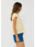 Flutter Sleeve V-Neck Floral Top