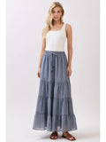 Tiered Coconut Tie Detail Maxi Skirt - Wild Skyes