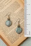 Wisdom Within Czech Glass, Cats Eye With Coin Shaped Amazonite Simple Earrings - Wild Skyes